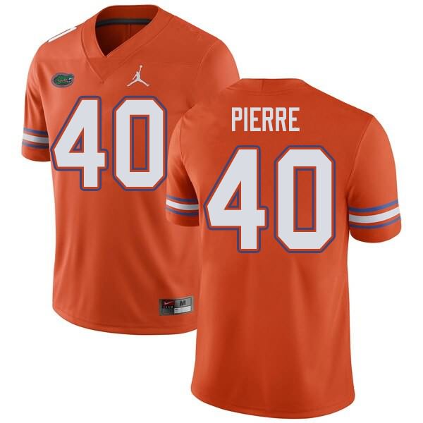 Men's NCAA Florida Gators Jesiah Pierre #40 Stitched Authentic Jordan Brand Orange College Football Jersey MSR5765LJ